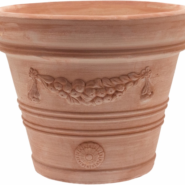 Macetero terracota modelo "Doppio Bordo Festonato" 45 cm