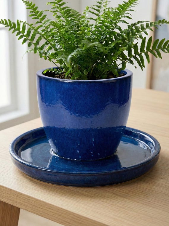 XXL Stoneware Plant Saucer, Blue Glazed. Frost-resistant Ceramic Saucer for  Flower Pots. Collects Rainwater. Winter-hardy. 21-49 Cm - Etsy Denmark