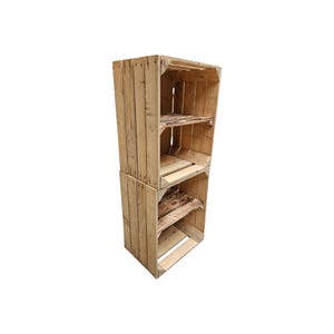 Fruitkisten met opbergvak kort 50 x 40 x 30 cm set van 2