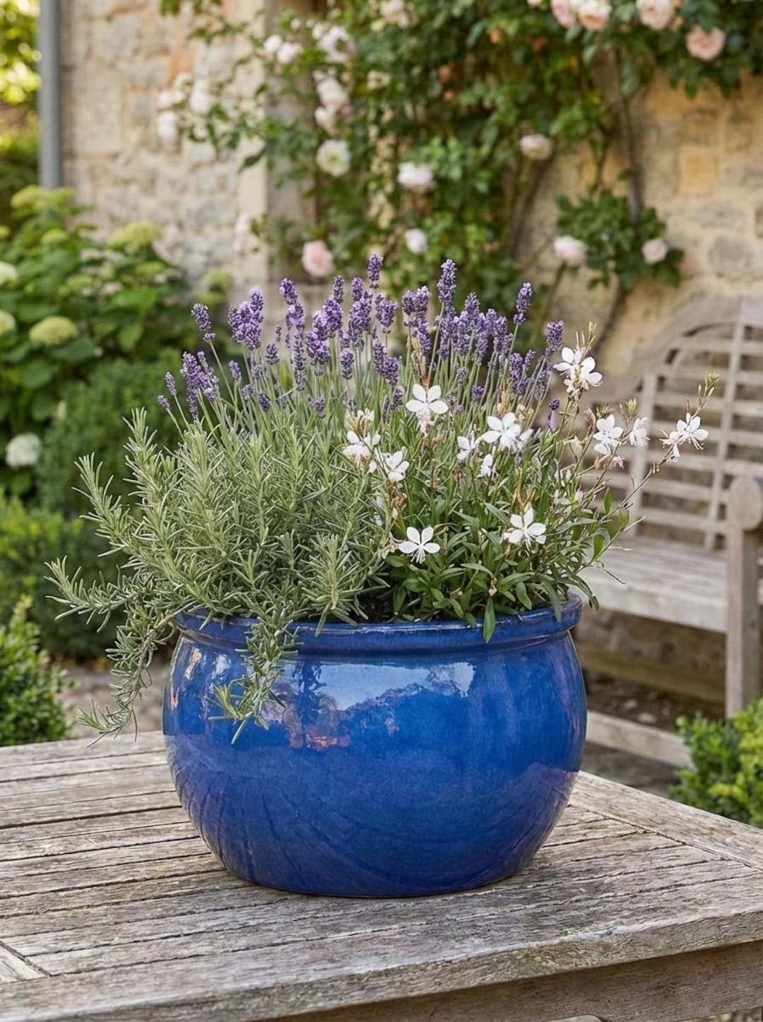 Prosperplast bloempot plantenbak Heos 2in1 incl. binnenpot weerbestendig voor binnen en buiten rond kunststof diameter 39cm 18/46L (antraciet) (Grijs
