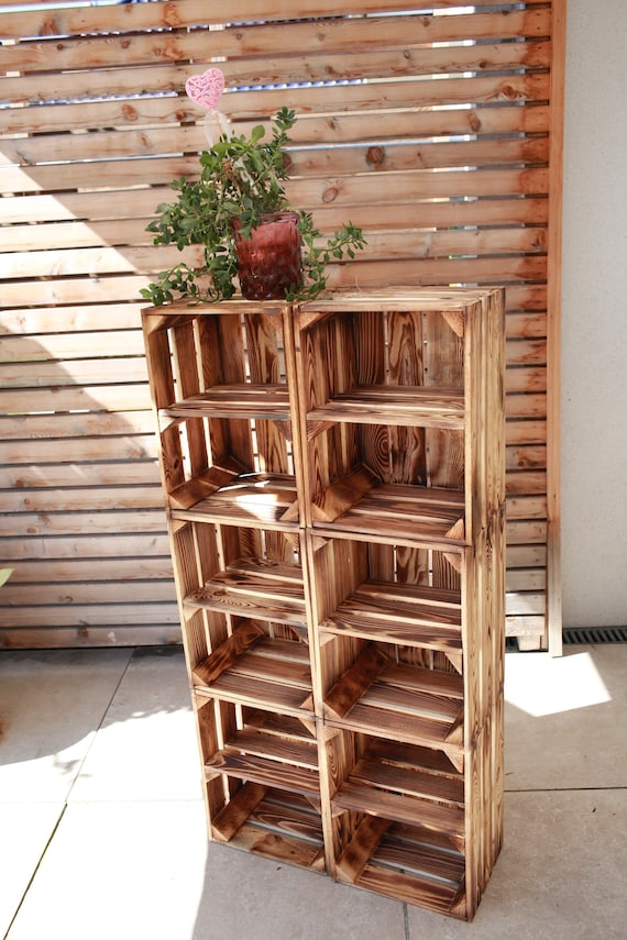 Cassetta Legno Per Kallax 33x37.5x32.5cm - Per Vino, Frutta, Ripiani - Naturale O Fiammata - Foto 13