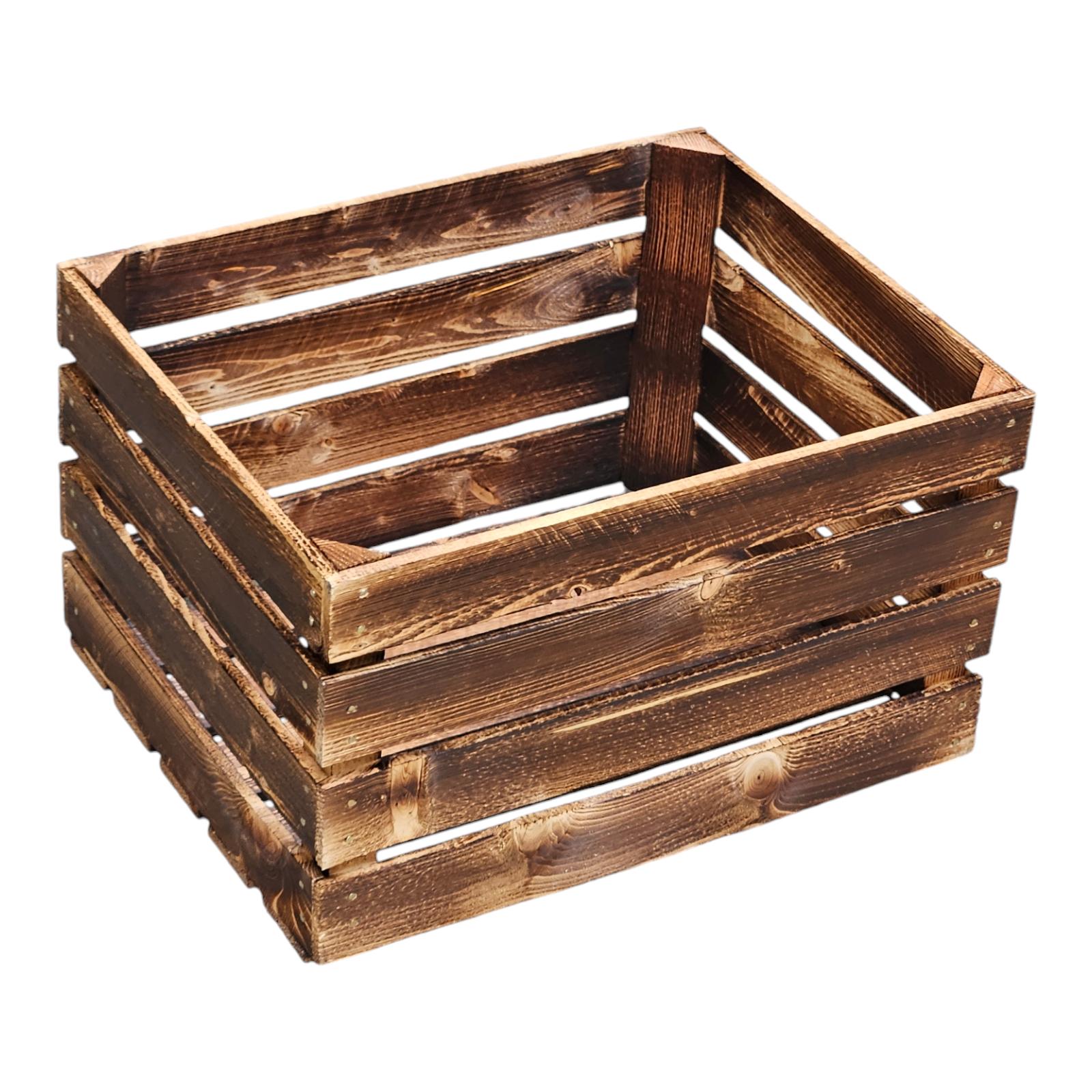 Wooden Fruit Boxes Flamed 50 X 40 X 30 Cm Set of 4 Dark NEW - Etsy, image size:1600x1600