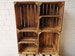 Massive flamed wooden boxes in great set offers - Ideal for furniture construction and storage - Shabby Chic Used Look - very stable 