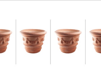 Blumentopf Pflanzgefäß Übertopf Terracotta FROSTFEST Siena Festone XXL (4, 95cm)