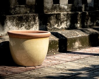 Jardinière pot de fleurs modèle "Farmer" en céramique 25 cm sable antigel