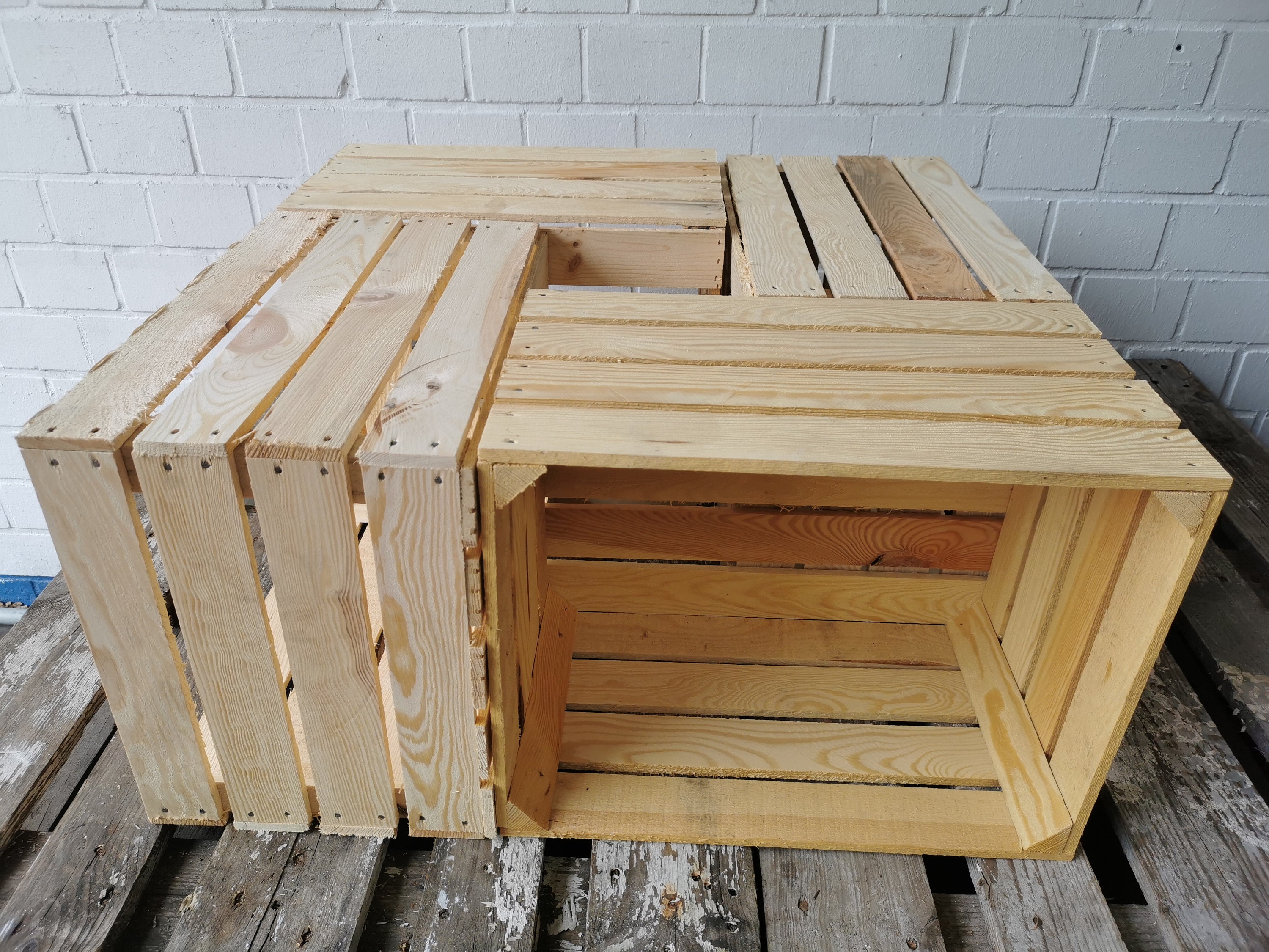 Cajas de madera cajas de frutas cajas de vino vintage natural 50 x 40 x 30  cm en juego de 2 -  México