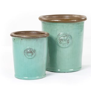 Provence Plant Pot Green: Handmade ceramic for your garden 25 x 28 cm