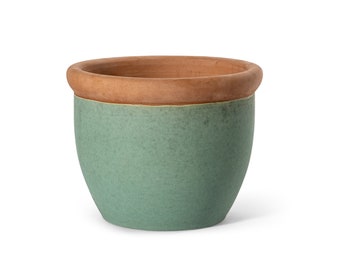 Jardinière Pot de Fleurs en Céramique "Farmer" 42 cm Vert Jade