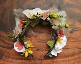 Orchid cat ear flower crown