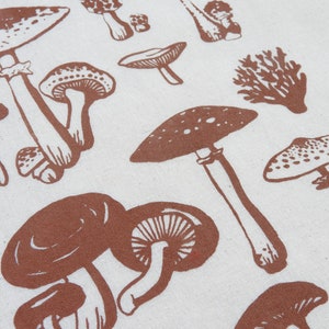 Mushroom tote 100% cotton screenprinted autumn themed totebag image 2