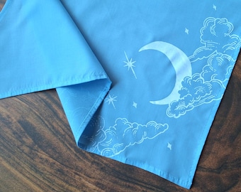 Celestial bandana | Screen printed  Boho Moon Triangle Hair Scarf - Pet bandana