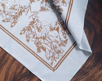 Bandana juniper fox | 100% cotton screen printed bandana