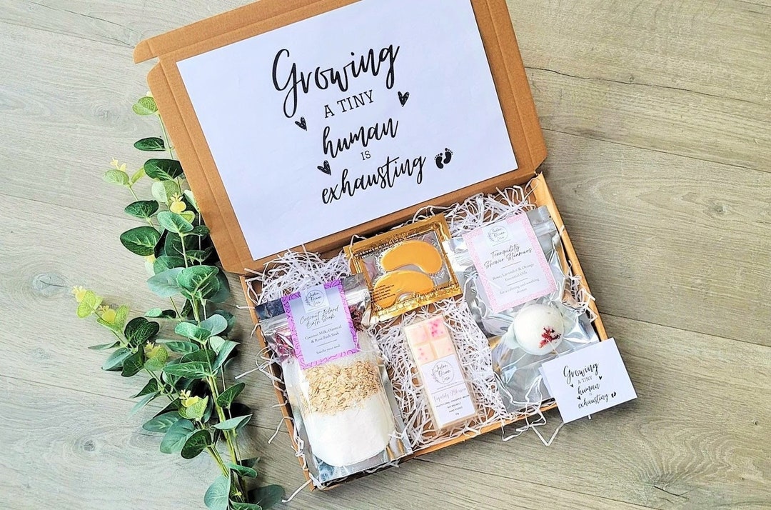 NEW MUM PAMPER Gift Set Growing a Tiny Human is Exhausting Etsy UK