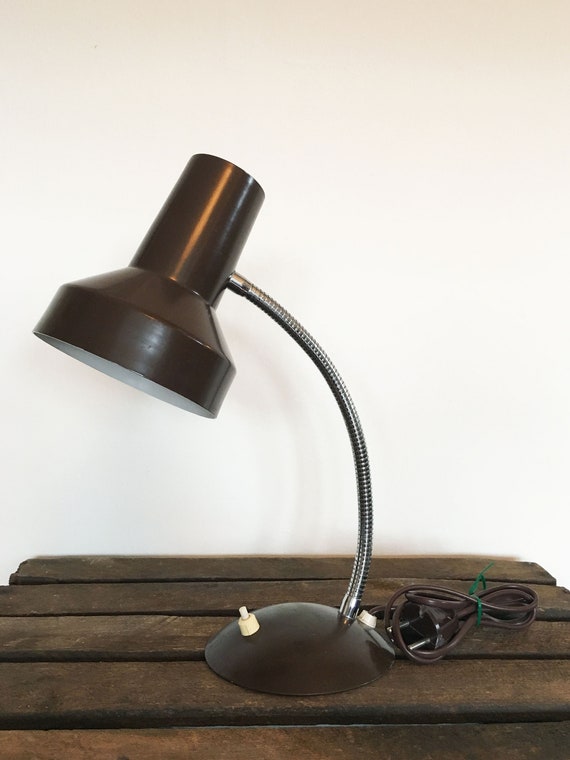 Brown Adjustable Desk Lamp Vintage Dutch Table Lighting Etsy