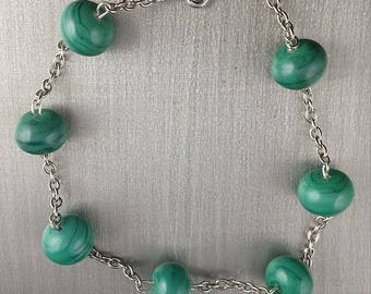 Glass bracelet. Lampwork Glass Beads