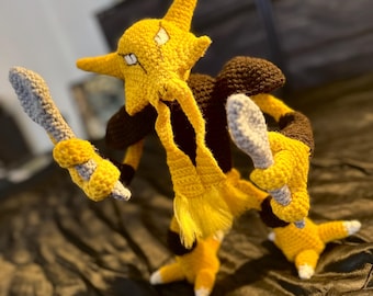 Alakazam- Handmade Crochet Pokemon Plush Toy MADE TO ORDER - Etsy