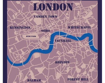 London' Map - Mappa di Londra - London's  Landkarte