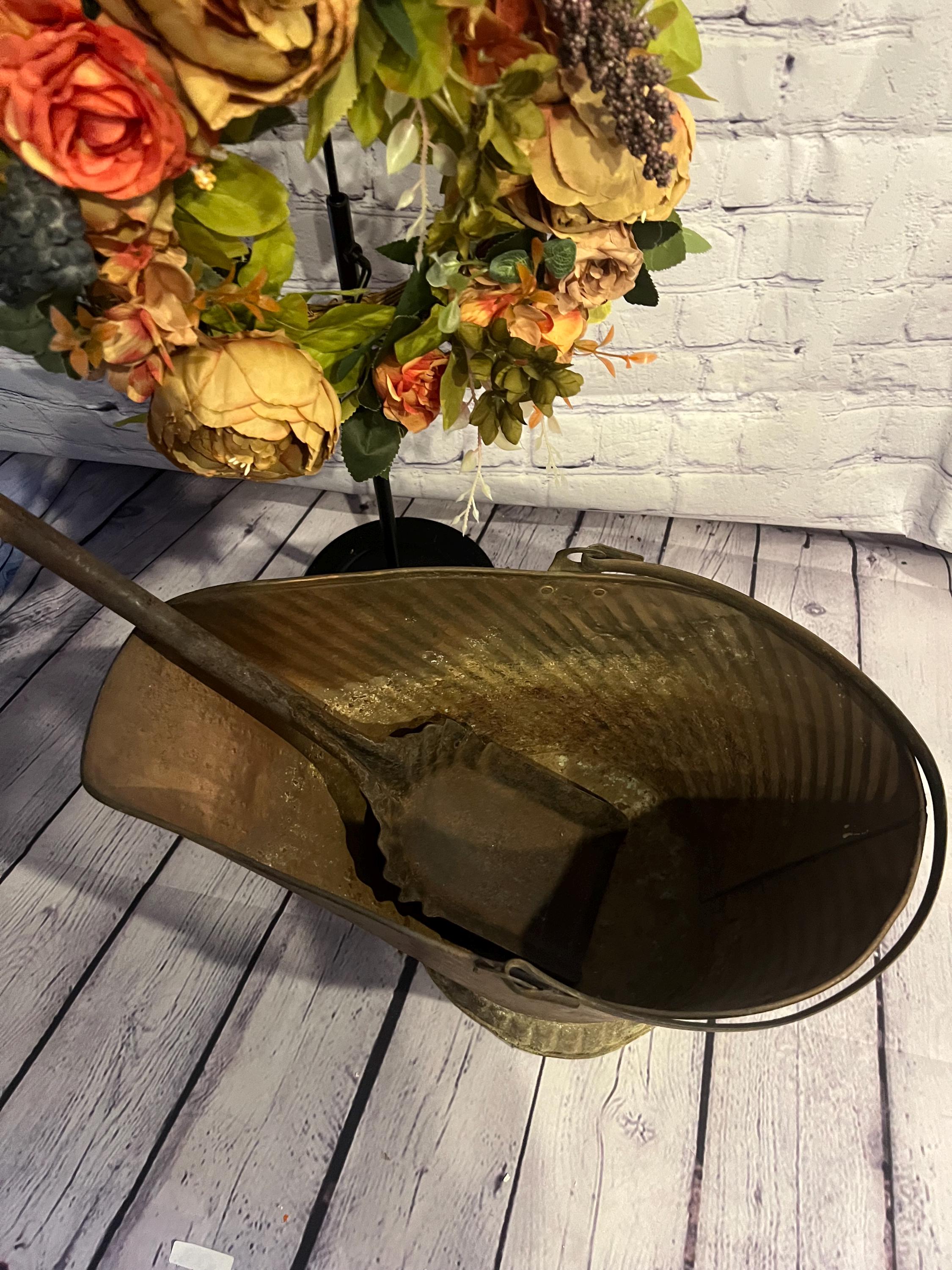 Rustic Ash Bucket Vintage Copper Coal Ash Bucket W/shovel - Etsy