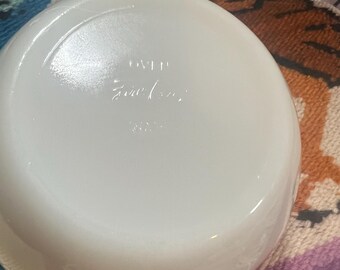 Set of 2 Davy Crockett Cereal Bowls White Milk Glass Red Fire King
