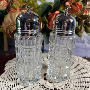 Vintage Cut Crystal Salt & Pepper Shakers