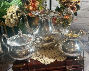 【Civic】 ビクトリアンのティーサービス ティーポット Civic Vintage Silver Plated Tea-set Made in Sheffield England - Etsy