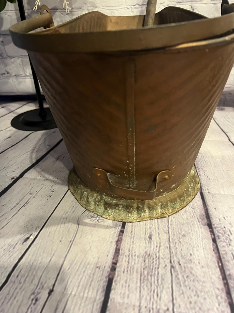 Rustic Ash Bucket Vintage Copper Coal Ash Bucket W/shovel - Etsy