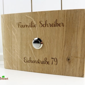 Rustic WILD OAK DOORBELL PERSONALIZED with name Address door sign wood bell sign door sign family house number entrance