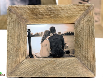 Cadre photo rustique à partir de vieilles planches de fruits en bois ancien cadeau personnalisé en bois pour anniversaire de mariage fête des pères Valentin