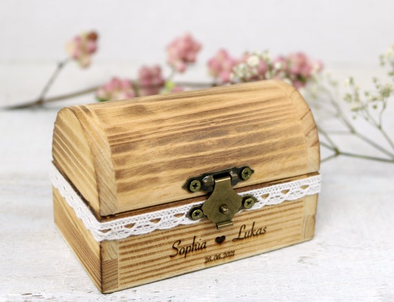 Coco Berming Schatztruhe Holz Mit Zahlenschloss - Vintage Aufbewahrungskiste Grau