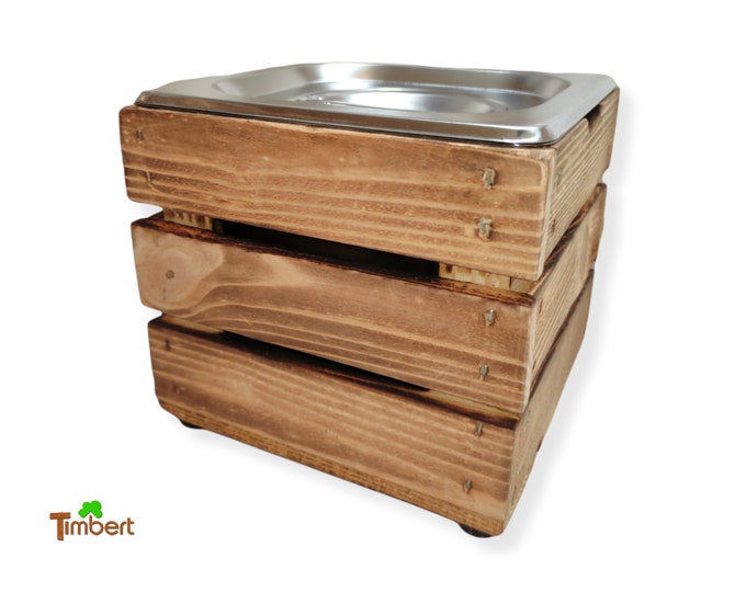 Rustic organic waste bin made of wood and stainless steel, compost bin, organic waste, compost bin, waste container, sustainable gift, kitchen