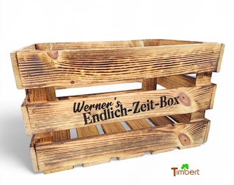 Finally Time Box • Wooden Retirement Box • Wooden Retirement Gift • Farewell Gift for Retirement • Company Farewell Gift for Colleague Retiring