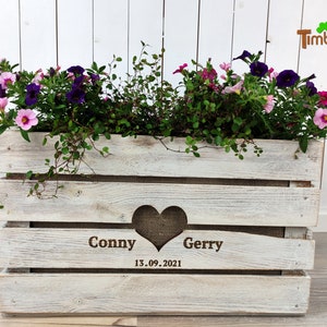 GIFT BOX RAISED BED in Shabby WHITE Wedding Wooden Box Wedding Gift Romantic Personalized Wooden Anniversary BoHo Money Gift