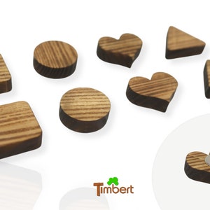Set of 8 Magnets made of WASTE WOOD for magnetic board REFRIGERATOR MAGNETS Upcycling Vintage Pin Board ECOLOGICAL Solid Wood Sustainable Gift Indentation