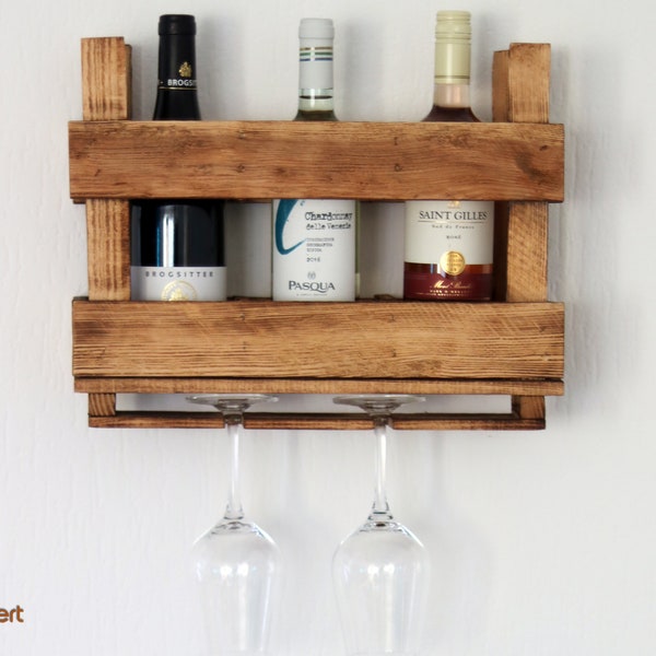 Rustic WEINREGAL Vintage wall shelf Champagne bar wooden shelf bottle shelf Small hanger's day gift wooden anniversary