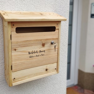 LETTER BOX made of SOLID WOOD Rustic Original design handmade POST Mailbox Personalized Sustainable made of solid wood Lockable image 2