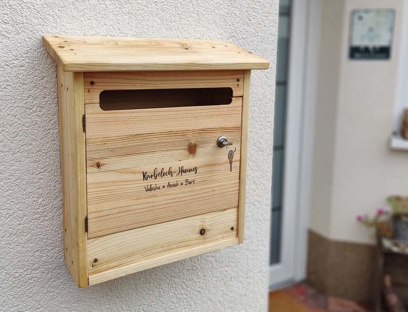 LETTER BOX made of SOLID WOOD Rustic Original design handmade POST Mailbox Personalized Sustainable made of solid wood Lockable image 2