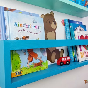 Colorful BOOKSHELF for CHILDREN made of SOLID WOOD Children&#39;s shelf Colorful wall shelf Floating wooden shelf Storage gift children&#39;s room Pastel