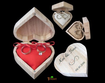 Wedding Rustic RINGBOX Nature Ring Pillow wooden alternative for wedding rings heart ring box Romantic wooden box ring box Valentin