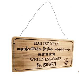 GARDEN SIGN made of old wood Wooden sign RUSTIC with saying BEES Solid wood door sign Vintage gift engraving Personalized Birthday decoration