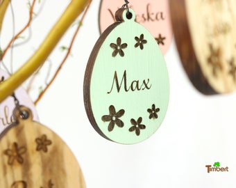 Personalized OSTEREIER from ALTHOLZ with NAMES Gift Easter Ornament Easter Tree Easter Decoration for Hanging Vintage Gift Tag Easter Wood