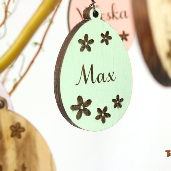 Personalized OSTEREIER from ALTHOLZ with NAMES Gift Easter Ornament Easter Tree Easter Decoration for Hanging Vintage Gift Tag Easter Wood