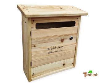 Boîte aux lettres en bois massif • Boîte aux lettres personnalisée • Design rustique et original • Fabriquée à la main • Construction en bois durable • Verrouillable