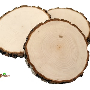 TREE SLICES Bark Slice Alder Round Wooden Slices Sanded Natural DIY BoHo Wedding Cutting Board Christmas Craft Wood Raw Decoration