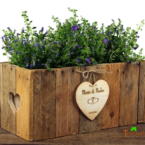 VINTAGE BLUMENKISTE aus alten Obstkistenbrettern Blumenkasten aus Altholz Tischdeko HOCHZEITSGESCHENK Hochzeit Holz Geschenk Brautpaar BoHo