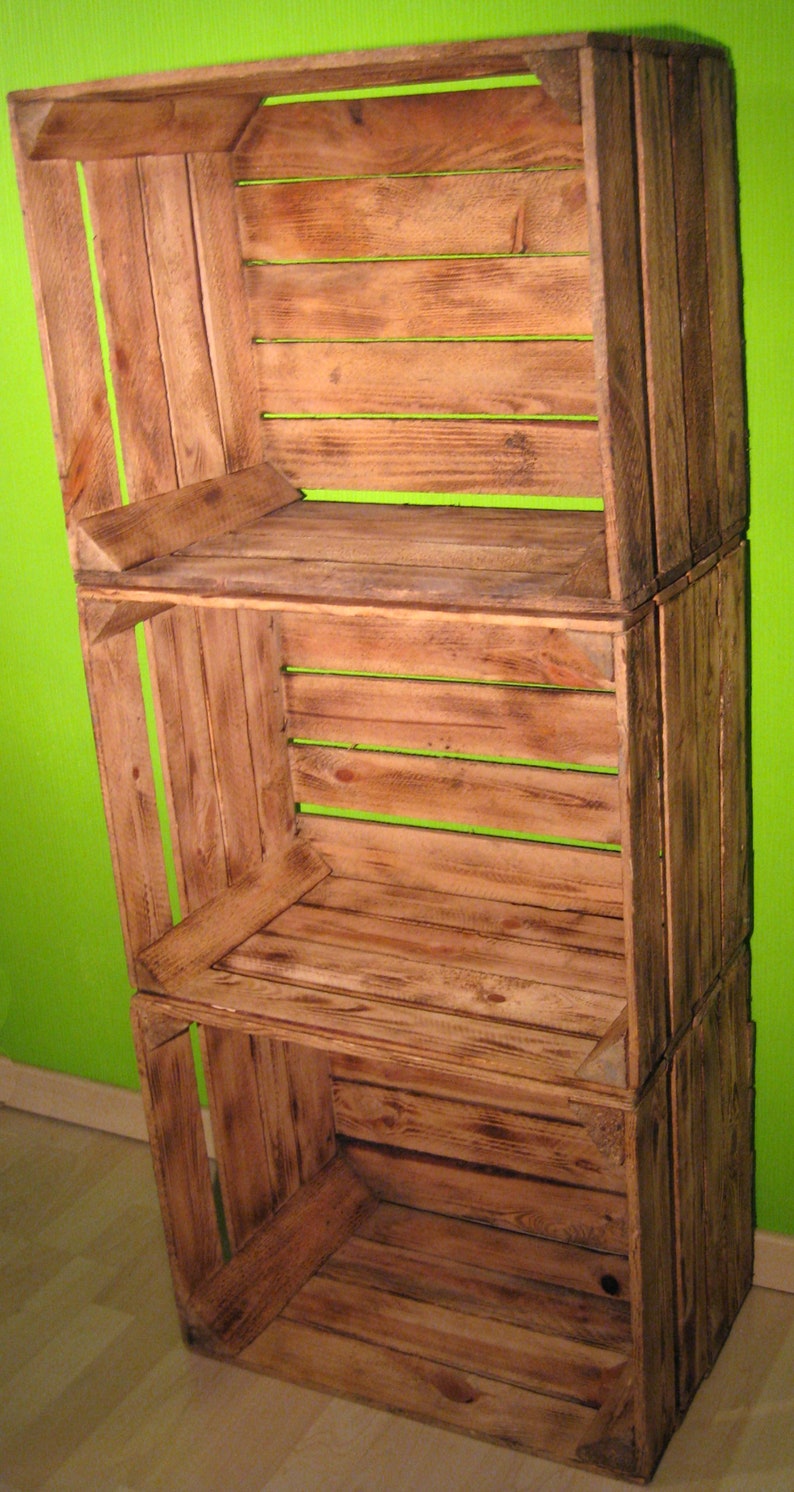 OLD Rustic FRUIT BOXES Flamed Apple Boxes Vintage Wooden Boxes Etsy