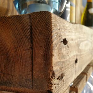 PORTE-VIN Rustique fait de PALETTES porte-bouteilles meuble vintage étagère murale bois étagère suspendue vieux bois étagère de cuisine étagère en bois verres shabby industriel image 5