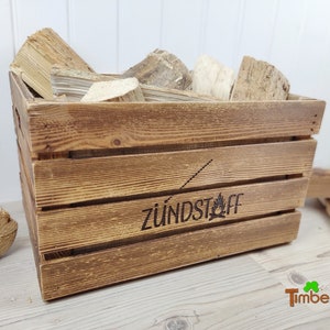 Rustieke BRANDHOUTBOX "Ignition" Brandhoutmand Brandhoutdrager Vintage GEPERSONALISEERDE Box Open haardmand Brandhouthoutopslag Jute