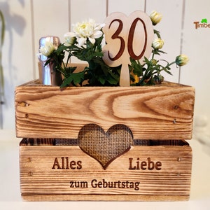 Vintage fruit box HAPPY BIRTHDAY flower box gift packaging Rustic wooden gift box for moving in Mother&#39;s Day anniversary