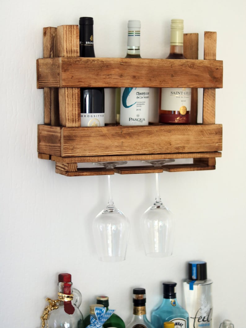 Vintage WEINREGAL in Obstkisten Design Wand Regal Rustikal aus | Etsy
