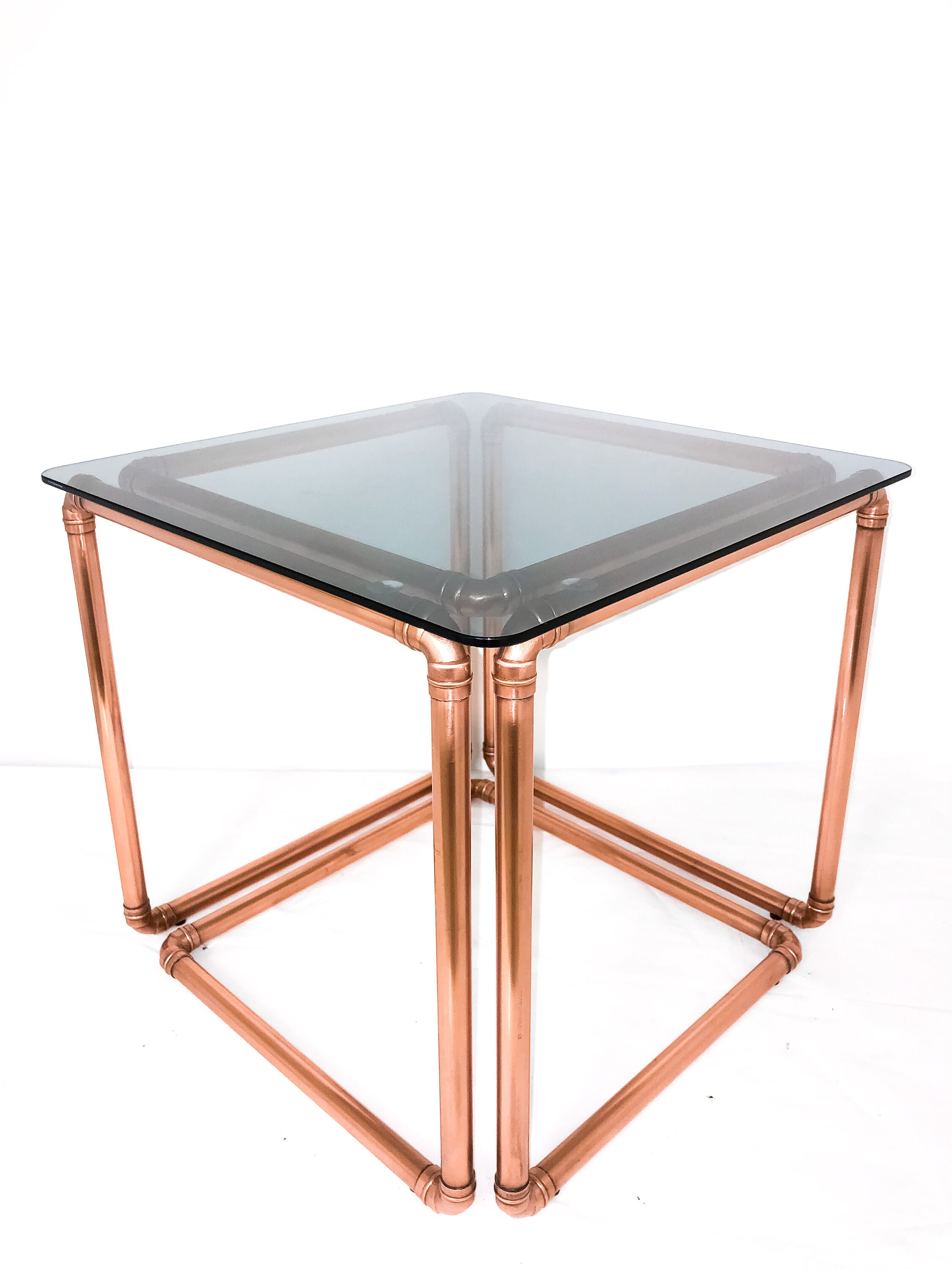 Copper Pipe Infinity Table Industrial Side Table Copper Etsy